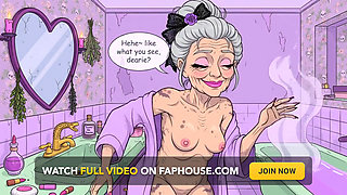 Bathroom Granny Ai Cartoon