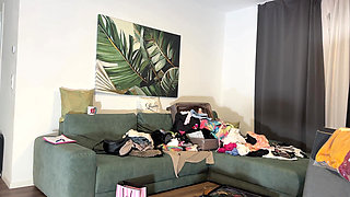 Hot Sexy Long Legs Big Tits Redhead Comes for a Fashion and Lingerie Try on Haul Turns Into Softcore Erotic No Panties Show