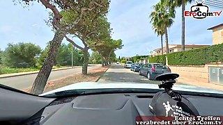 German Blonde MILFs Wild Car Bunny Date