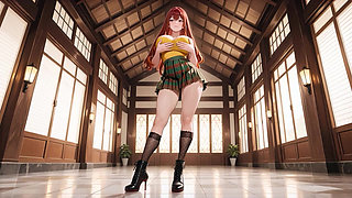 Big-Titted Redhead Licks & Grinds to Explosive Creampie Under Open Sky