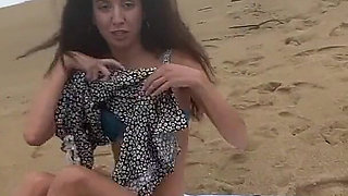 Babe Can I Cum on Your Tits? - Cock Flashing on the Beach
