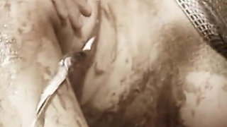 Smeared Girls Scene 4: Big-ass Brunette in Lingerie Covered in Chocolate Fucking Hard Until Facial