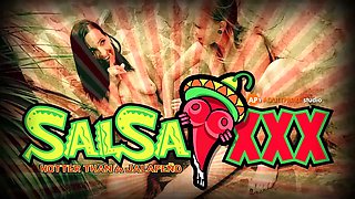 Dasha Dark Spanks her Oiled Pussy and Fingers it Deep until Climax for SalsaXXX