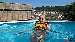 Tight Lifejacket Tease - Bikini Brat in the Pool