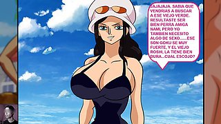 Dragon Ball Z hentai fun at Kame palace with Goku and Roshi having a wild time with Vados, Nami, and Nico Robin