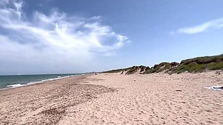 Appetizing MILF reaches fat cock for beach fuck