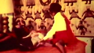 Red-tinted Vintage Loop Captures Retro Foursome in Raw Action