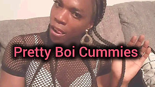 Twink ebony boy humping with cum