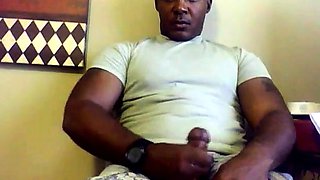 Black Military Man Jerks Off and Cums Solo