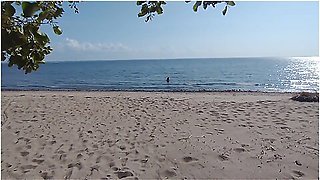 What The Hell Is He Doing? Caught A Hottie On A Public Beach