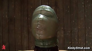 Latex smothering in 3some orgy lezdom
