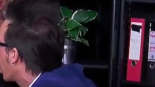 Busty sexy secretary pleases her boss!