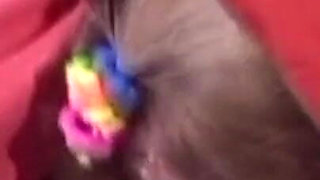 Young Lipstick Lesbians Share Intense Toy Play and Tongues