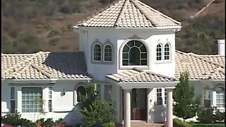 Randy cock sucking babes gets fucked by 2 guys in group sex then jizzed