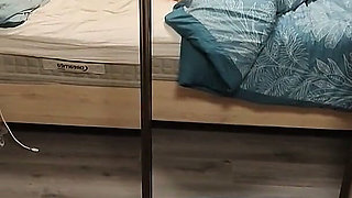Lily, on All Fours in Front of the Mirror, Watches Herself Orgasm and Finishes by Ejaculating on Her Ass.