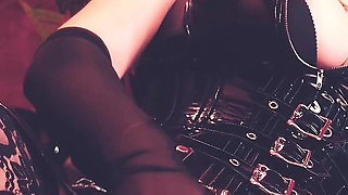 Curvy MILF Teasing in Latex, Seducing in Stockings and so Wet in Pvc (arya Grander)