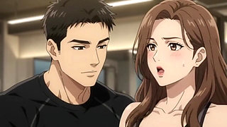 Gym trainer Seduce her client during exercise in gym