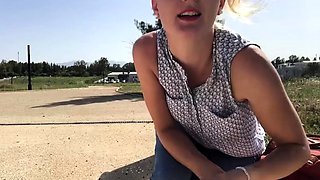 Ivy Roses - Public Park Bench Naked Dildo Ride