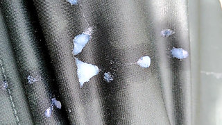 Quick Cum on Shiny Tracksuit - Showing Cum Mess on Tracksuit