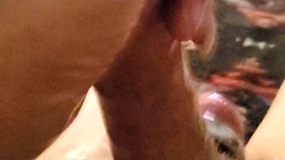 HornyDiver69 wearing ball weight I started stroking and playing