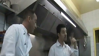 French Babe Got Double Fucked in the Kitchen