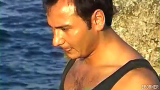 Threesome Cumshot on Ebony Beach