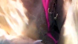German Amateur Couple's Poolside Fun on Mallorca