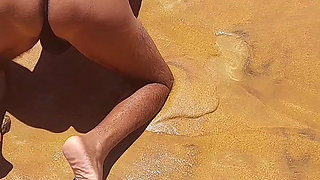 Ladysilva on the beach showing off her hot ass in panties