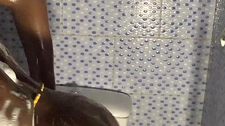 Hot Ebony Babe Alone Time in the Bathroom