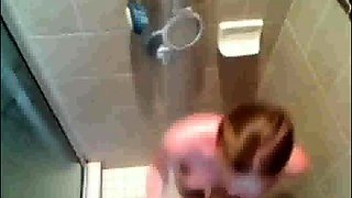 stepdaughter soaps and shaves in shower (voyeur)