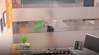 In Security: Silly Girl with Big Tits and Ass Is Sucking off Mr. Big Dick Boss Man in His Office - Episode 7