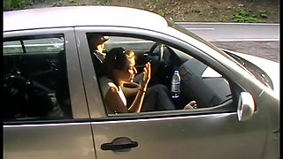 Slapping, kicking her slave outdoors
