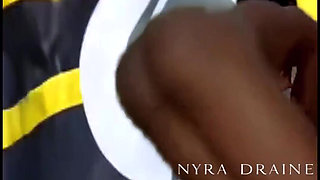 Sperm Hungry Ugandan Slut Plays with Filled Condoms