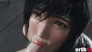 Yuffie Kisaragi Big Dick Sloppy Blowjob - Deep & Messy 3D Animation
