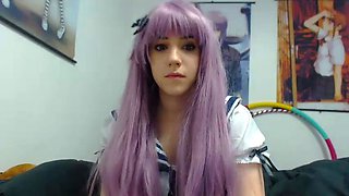 Pink pussy busty babe solo toy vibration during masturbation