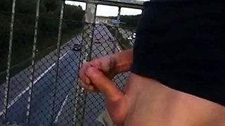 Outdoor Handjob for a Big-Cocked Hunk