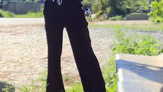 Risky Masturbation with a Stranger at a Bus Stop!