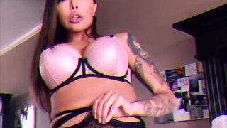 Striptease, deepthroat blowjob and hot pussy fuck by Latina MILF Lela Star