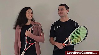 Rafaelas Outdoor Strip Tennis Showdown with Igor