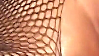 Blonde Babe in Fishnets Takes Deep Anal Pounding