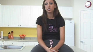 Tiffany Having Fun Time at the Kitchen Counter