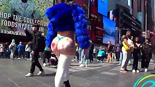 Big titted reality tv star ass fucked in public