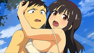 Bus Stop's Groping with a Hot Busty Schoolgirl - Hentai