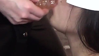 Dildo in Pussy and Anus Simultaneously, Mistress Enjoys Fucking Female Masochist with Two Dildos and Making Her Orgasm