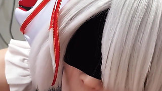 2b From Nier: Automata Is Having Her Tight Pussy Maintained by Yorha Technician Using His Instrument That Is Edging