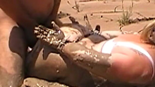 Julie Fucked Like a Mud Pig - Dress Destroyed, Lingerie, Pounded, Hogtied, Face in the Mud