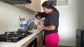 kitchen with latin titties part 1