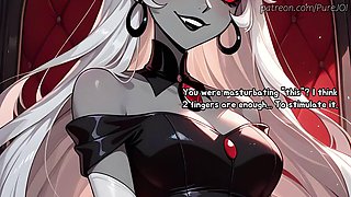 Carmilla Carmine catches her employee masturbating in the office Dildo JOI