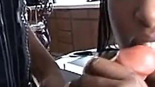 Lesbian Strapon Fuck for Two Amazing Black Pussies