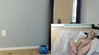 Cute blonde teen shows tit pussy and ass